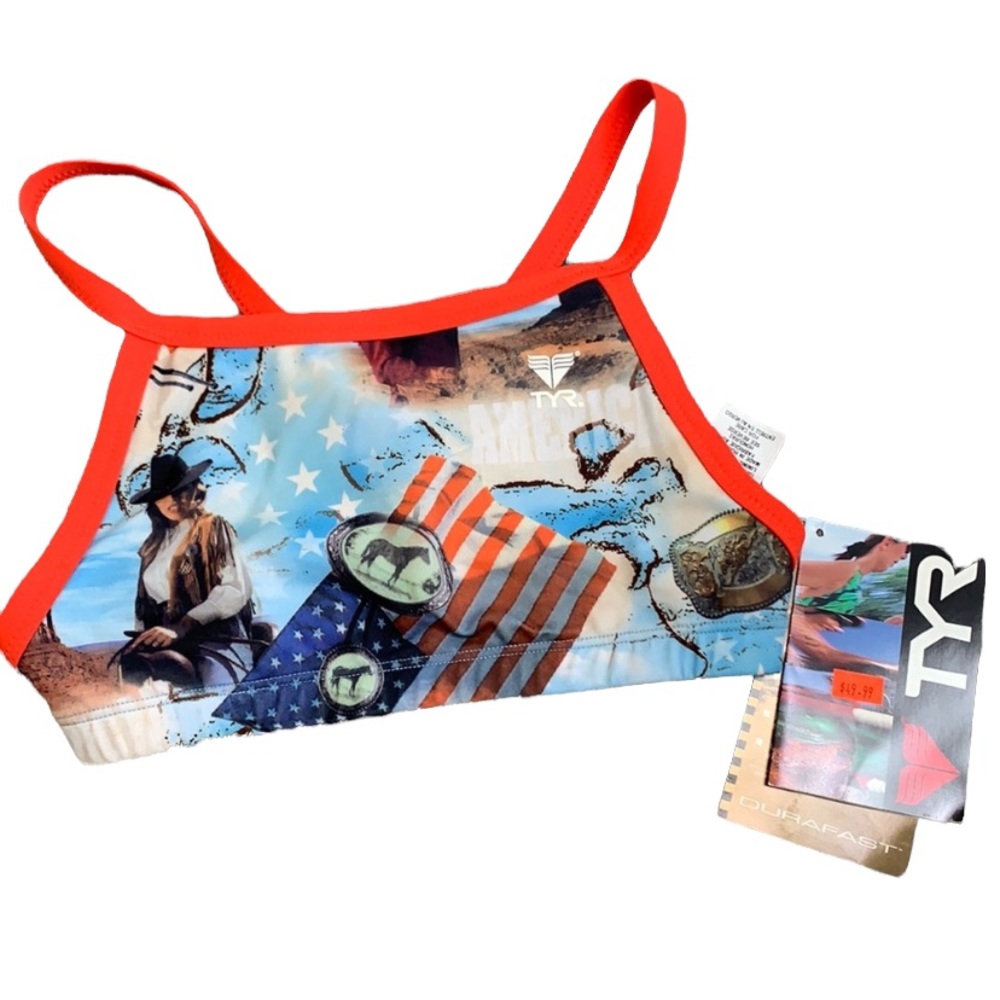 TYR Western Cowgirl bikini top rare print